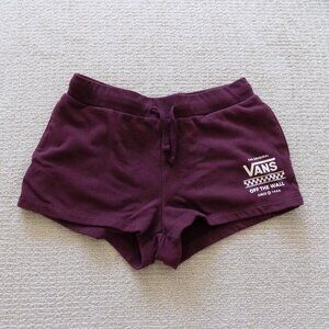 NEW WOMENS JUNIORS THE ORIGINAL VANS OFF THE WALL MAROON SHORTS